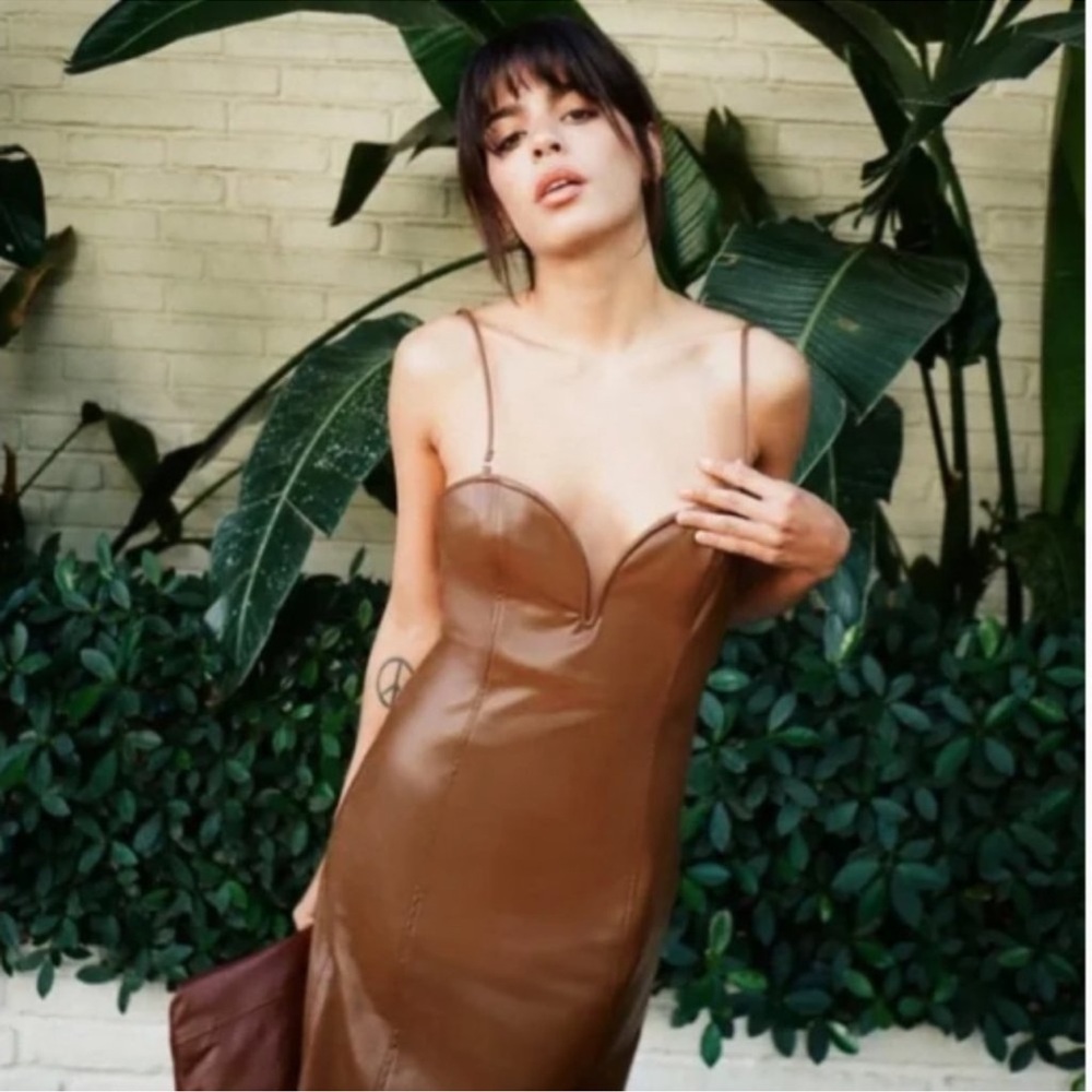ZARA FAUX LEATHER DRESS - Picture 13 of 15